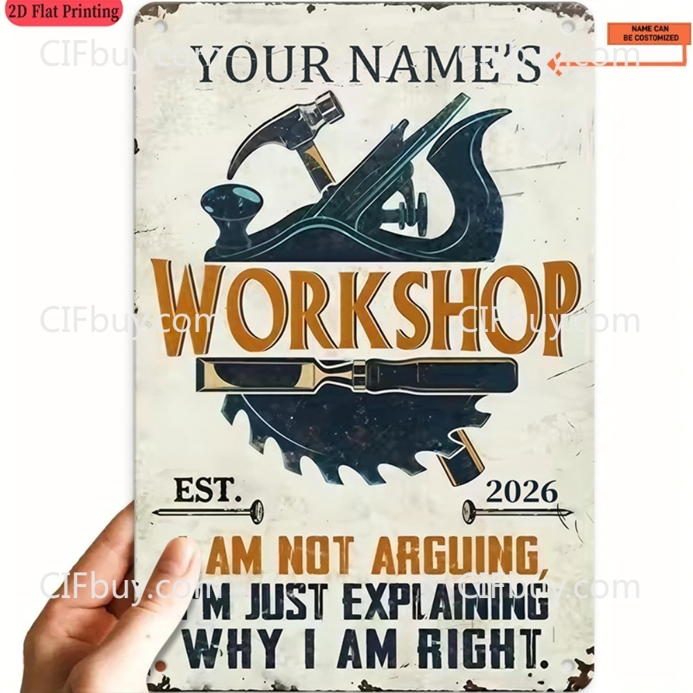 Tools Name In Workshop - 2D Flat Custom Name Workshop Carpenter