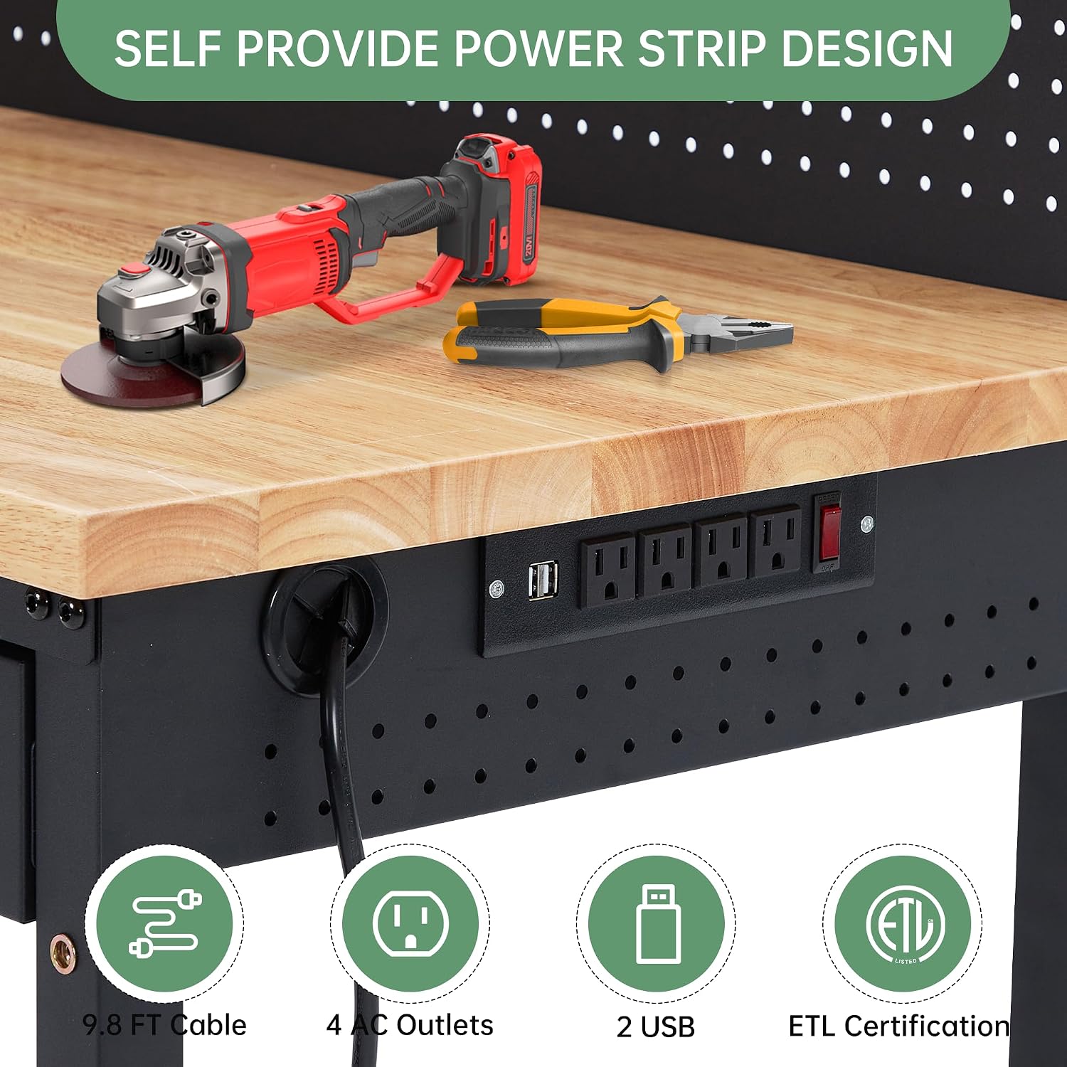 Tacleekii 48x24inch Adjustable - đánh giá và giá Workshop Tools Bench