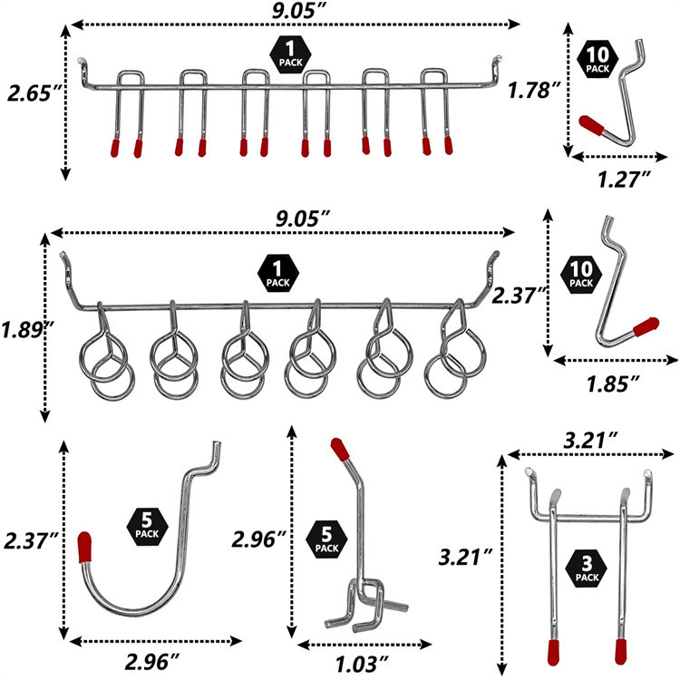 114 Pcs Pegboard Hooks Set Met - đánh giá và giá Workshop Tools Organizing