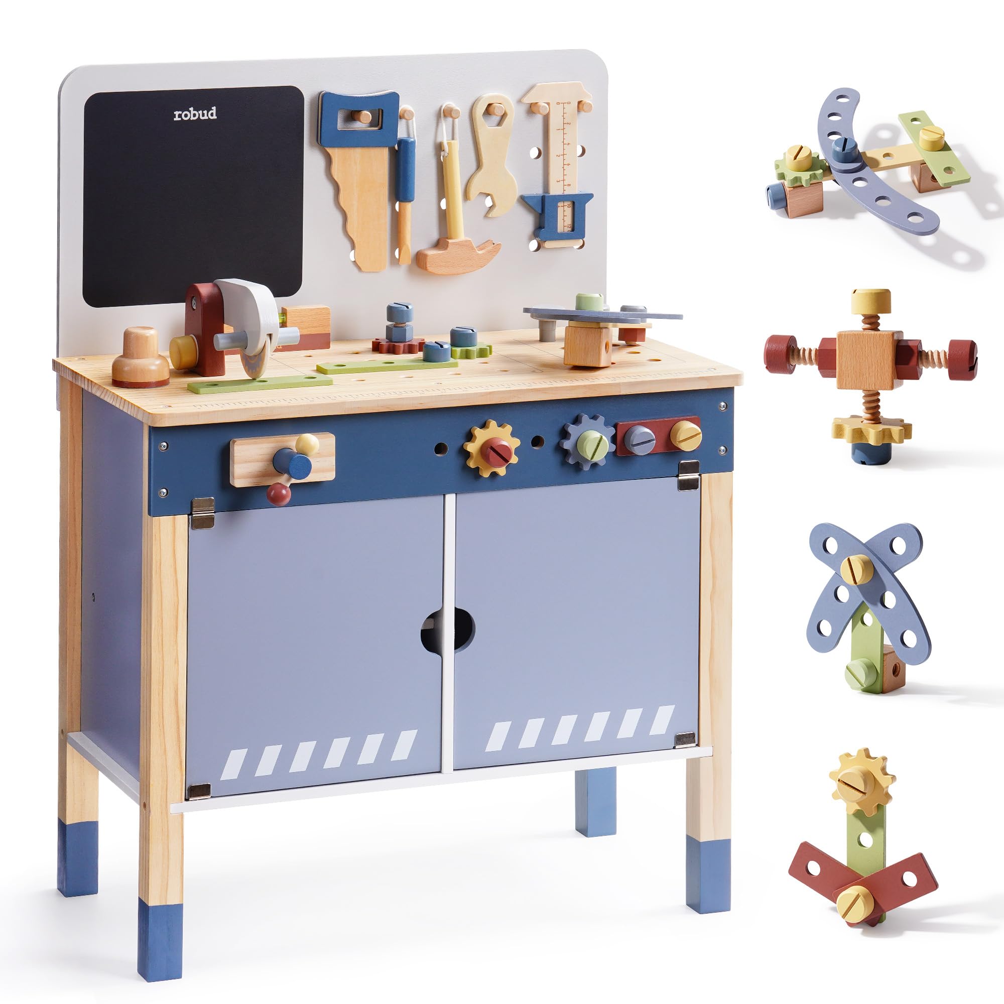 ROBUD Wooden Toy Workbench Pre - đánh giá và giá Tools Workshop For Kids